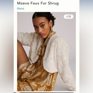 Anthropologie Maeve Faux Fur Shrug (Bolero-style cardigan)